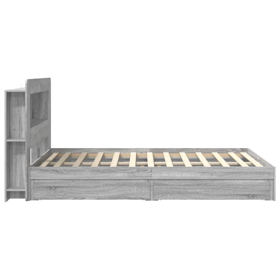 Cadre de lit avec rangement Sonoma gris 150 x 200 cm - 5