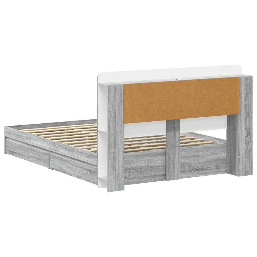 Cadre de lit avec rangement Sonoma gris 150 x 200 cm - 6