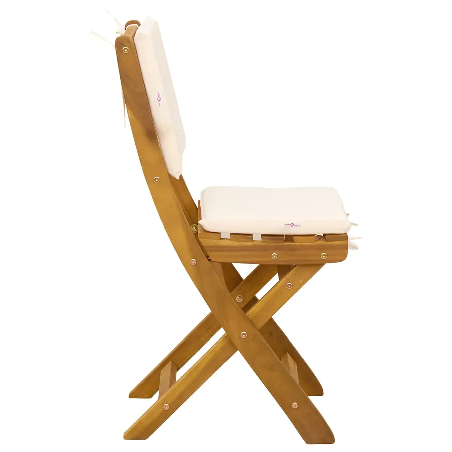 Chaises de bistrot d'extérieur avec coussin 8 pcs Crème blanc - 7