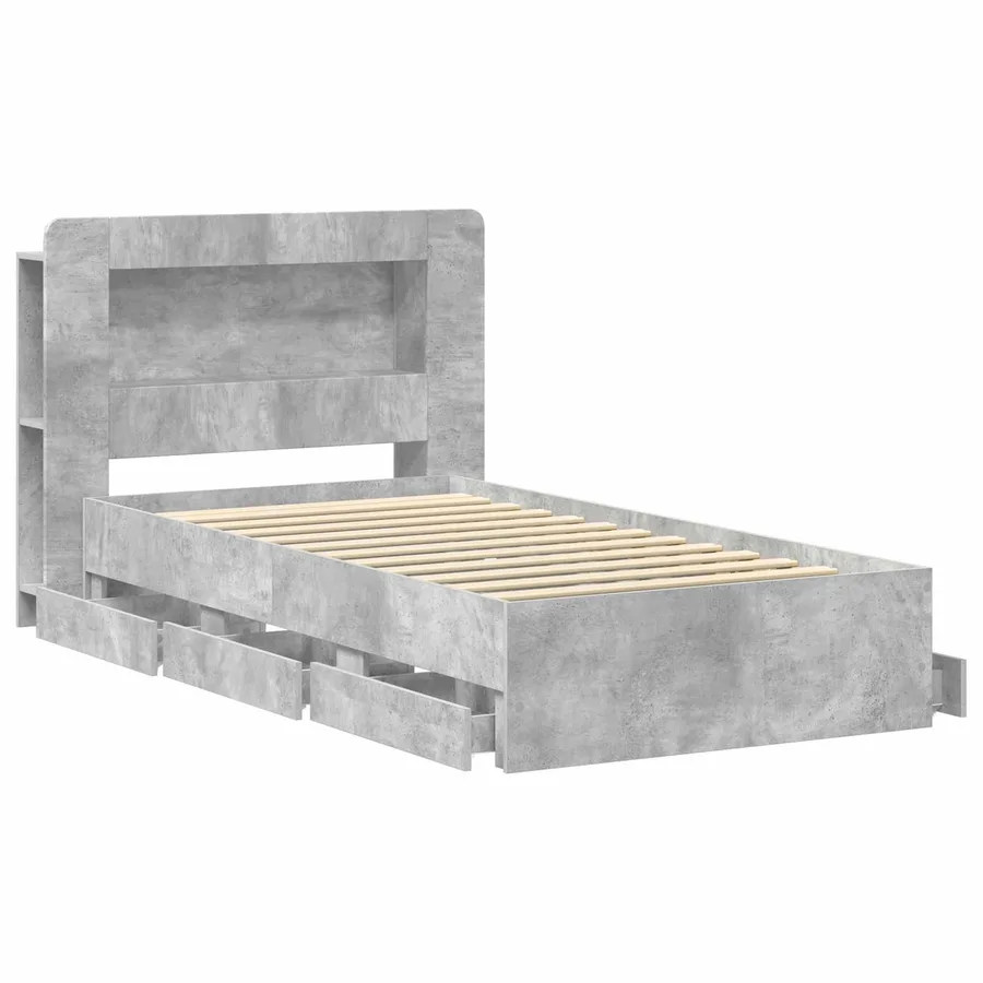 Cadre de lit avec rangement Gris béton 80 x 200 cm - 4