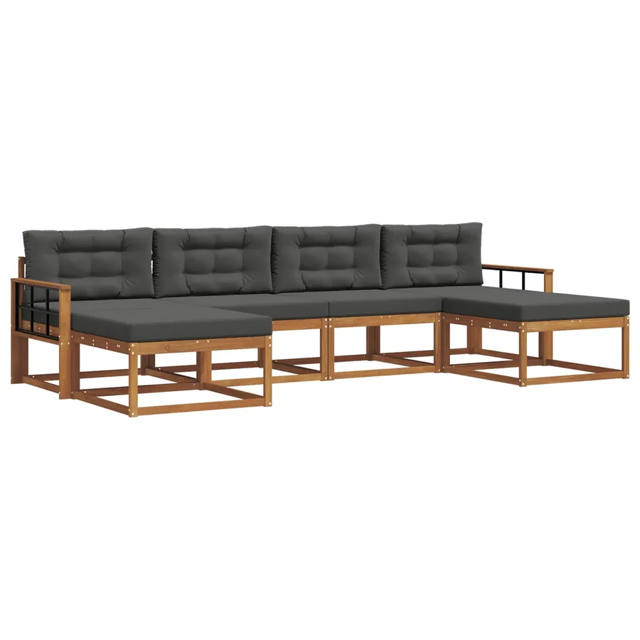 Ensemble de canapés d'extérieur 6 pcs Naturel et Anthracite - 2