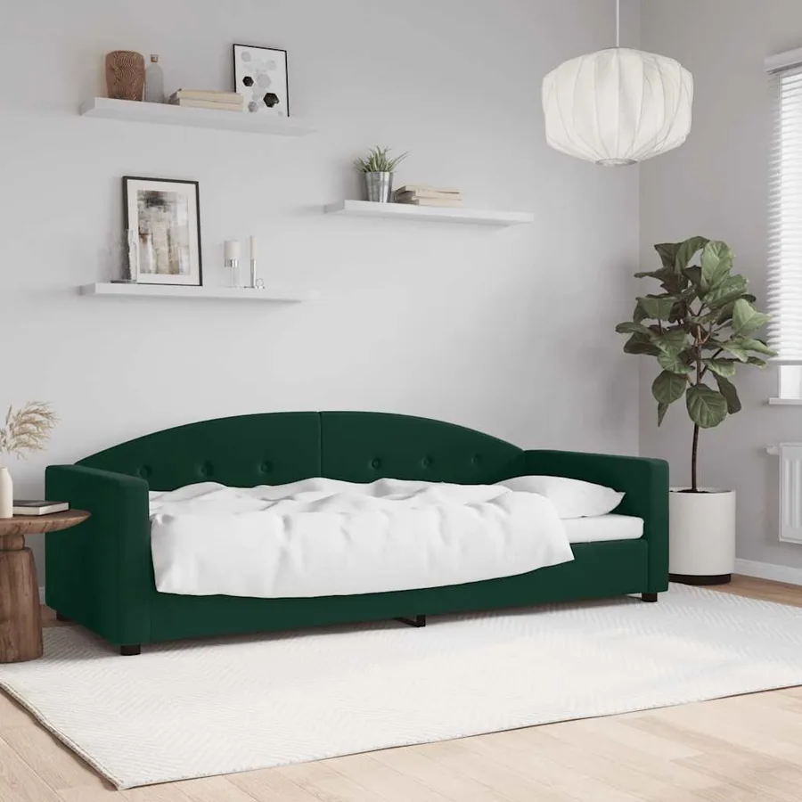 Lit de repos sans matelas vert foncé 80x200 cm velours