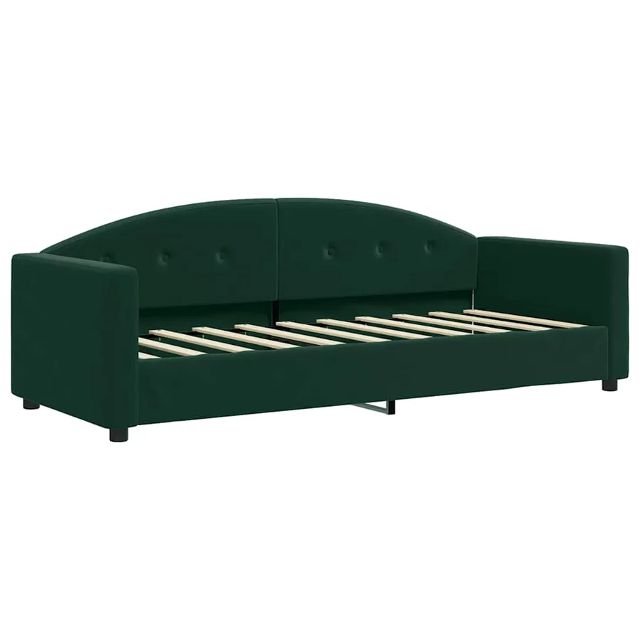 Lit de repos sans matelas vert foncé 80x200 cm velours - 2