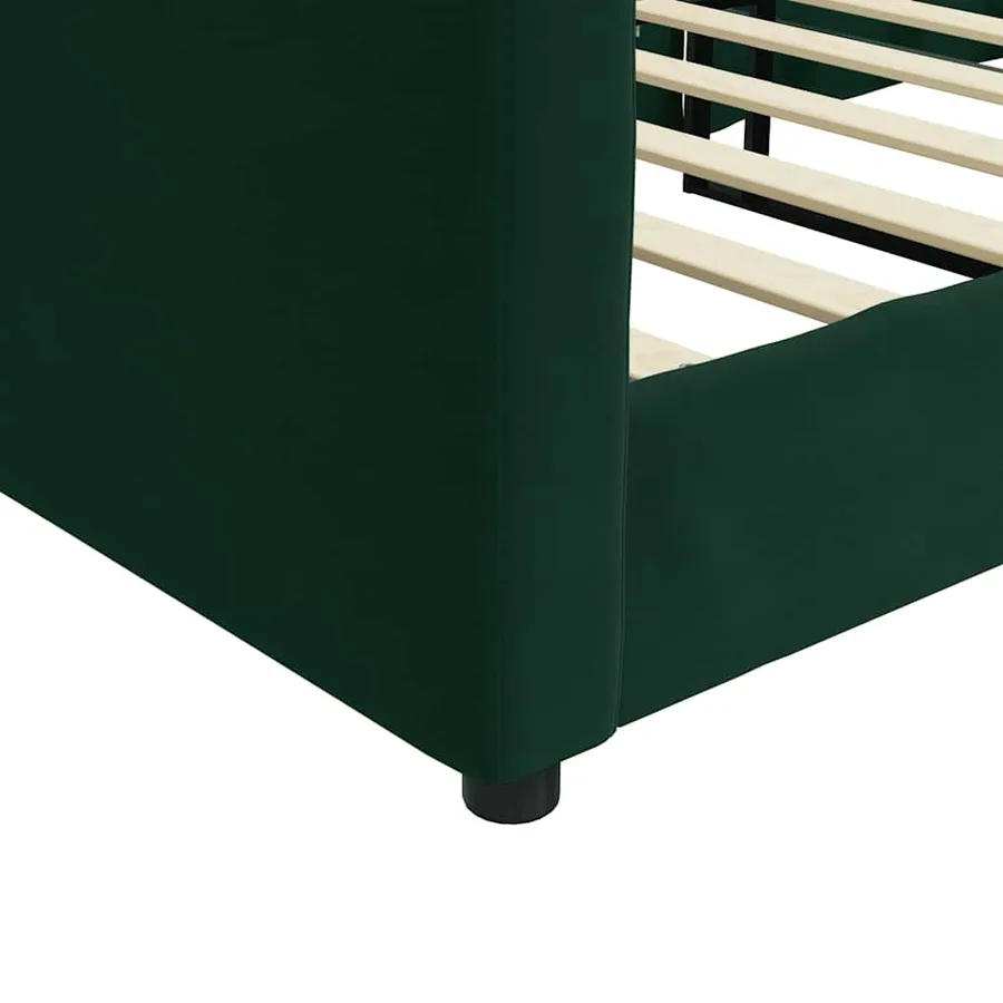 Lit de repos sans matelas vert foncé 80x200 cm velours - 6