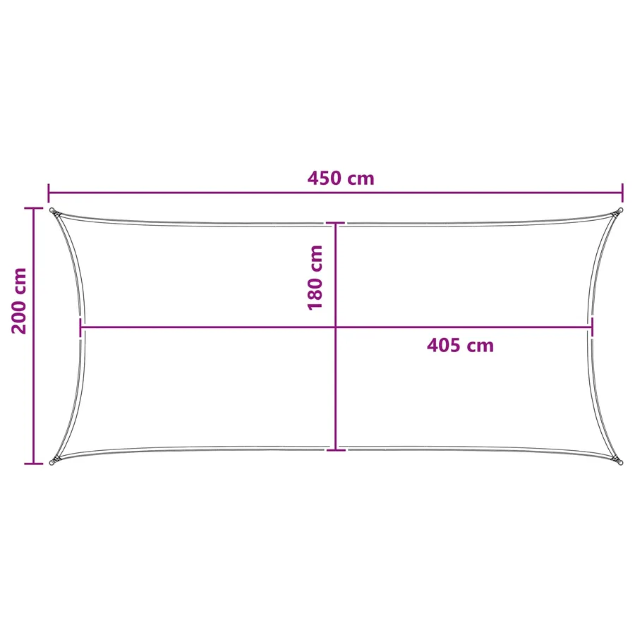 Voile d'ombre Bleu et Blanc 2 x 4,5 m HDPE - 8