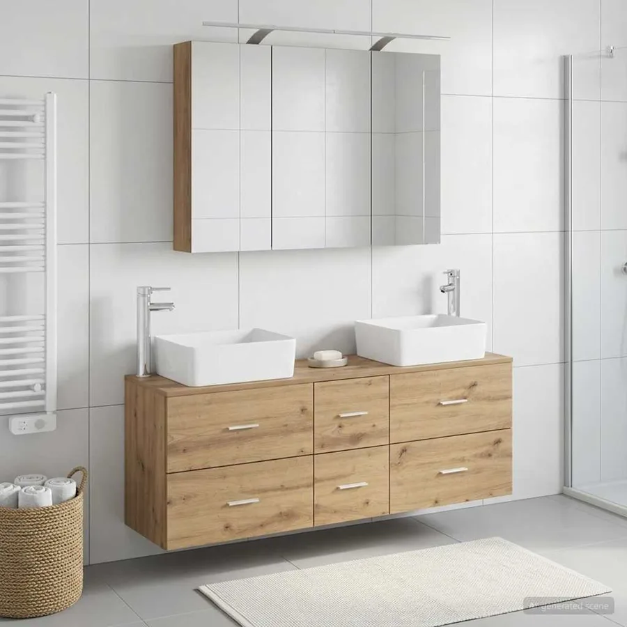 Ensemble de mobilier de salle de bain 4 pc Chêne artisanal - 4