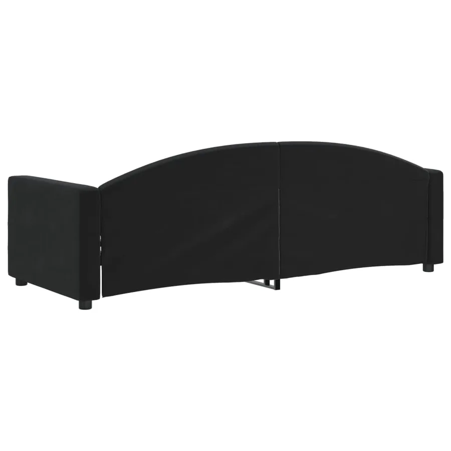Lit de repos sans matelas noir 80x200 cm velours - 5
