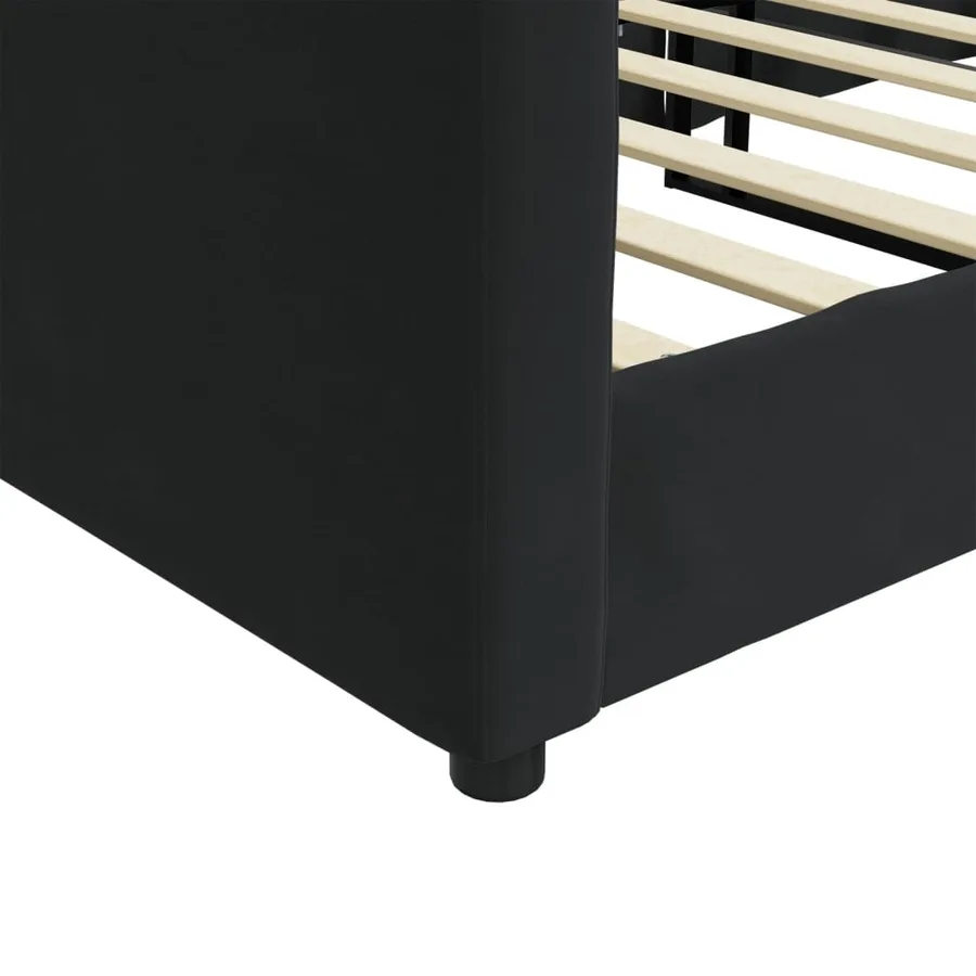 Lit de repos sans matelas noir 80x200 cm velours - 6
