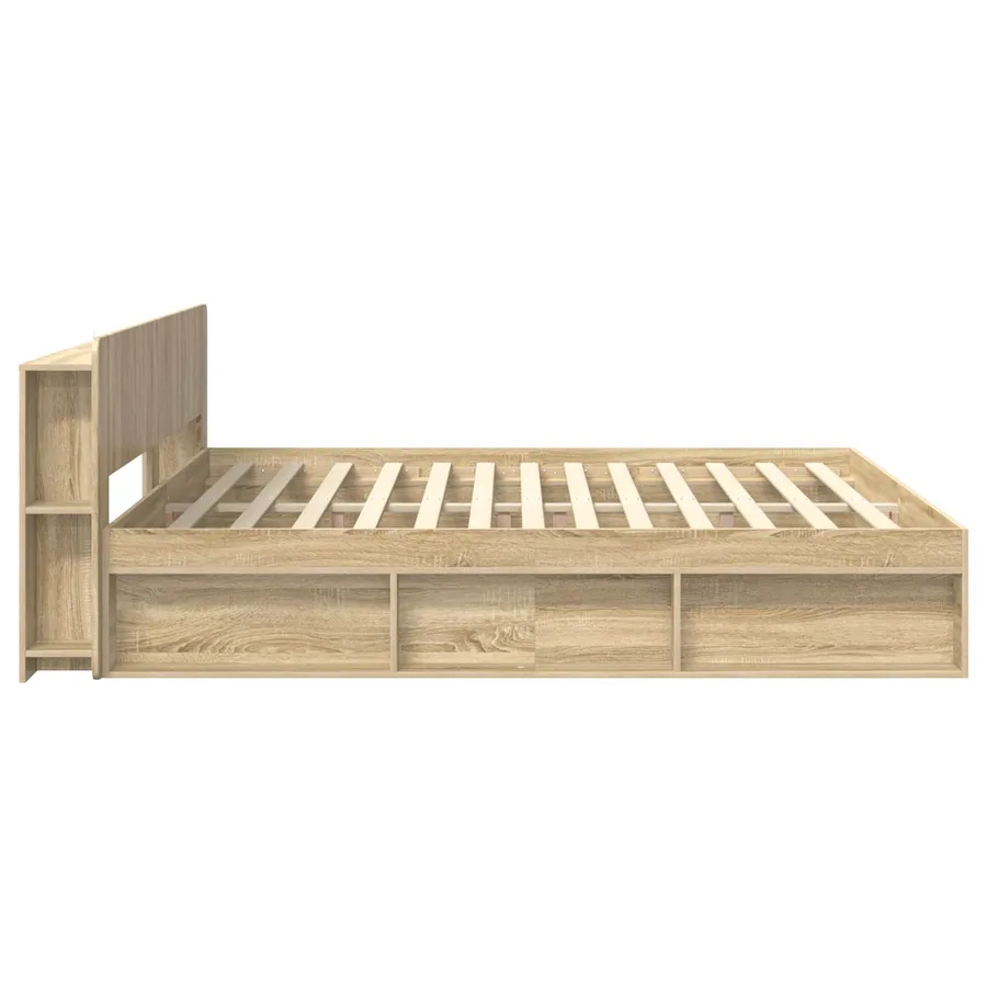 Cadre de lit avec rangement Chêne Sonoma 200 x 200 cm - 3