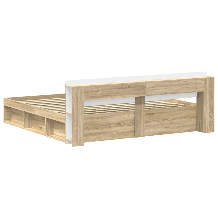 Cadre de lit avec rangement Chêne Sonoma 200 x 200 cm - 4