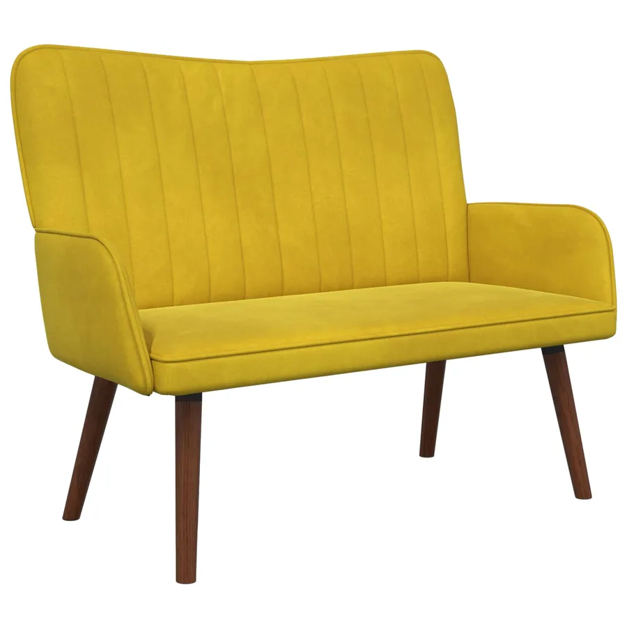 Sofa 2 places Jaune 115 x 61 x 87 cm Velours - 2