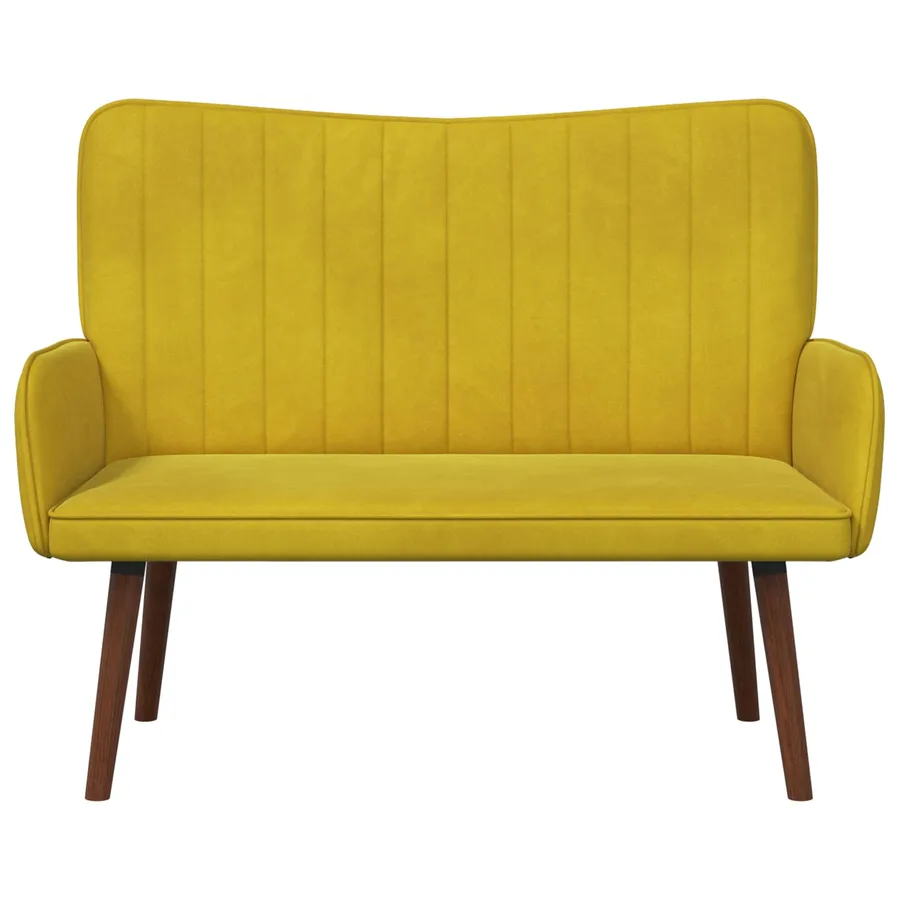 Sofa 2 places Jaune 115 x 61 x 87 cm Velours - 4