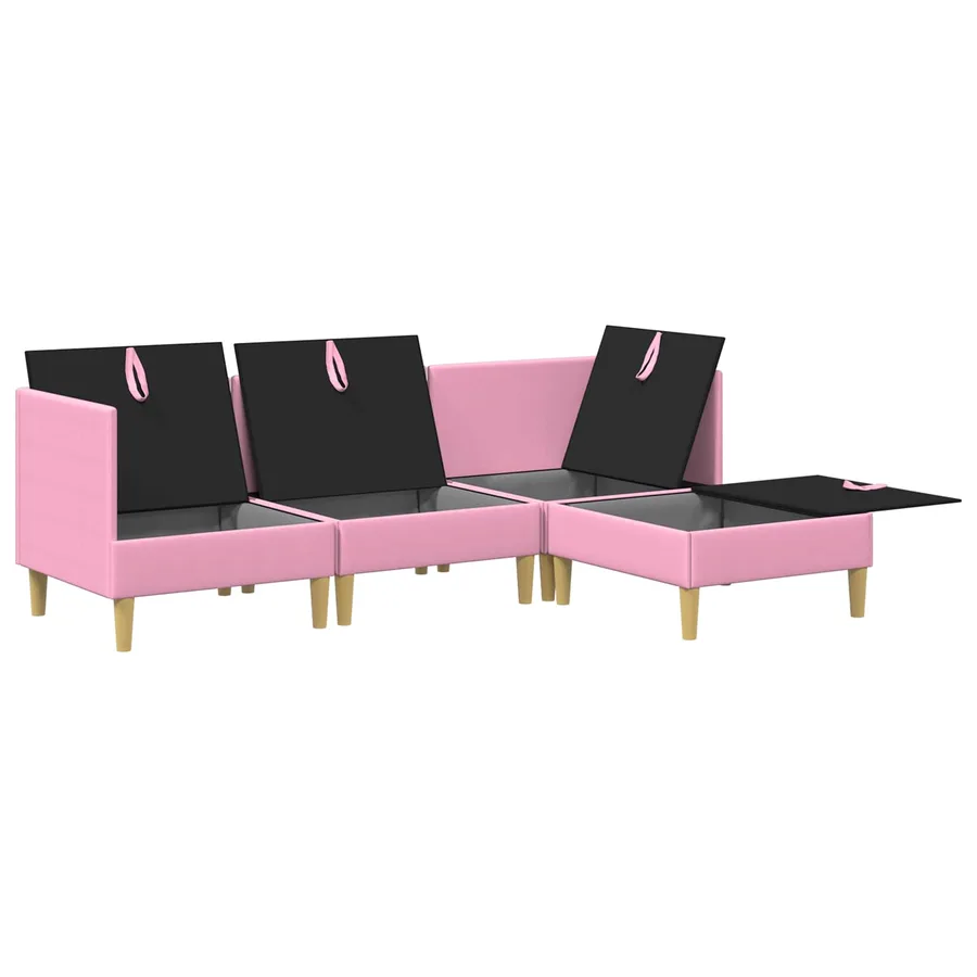 Canapé modulaire avec rangement 4 pcs Rose Tissu - 4