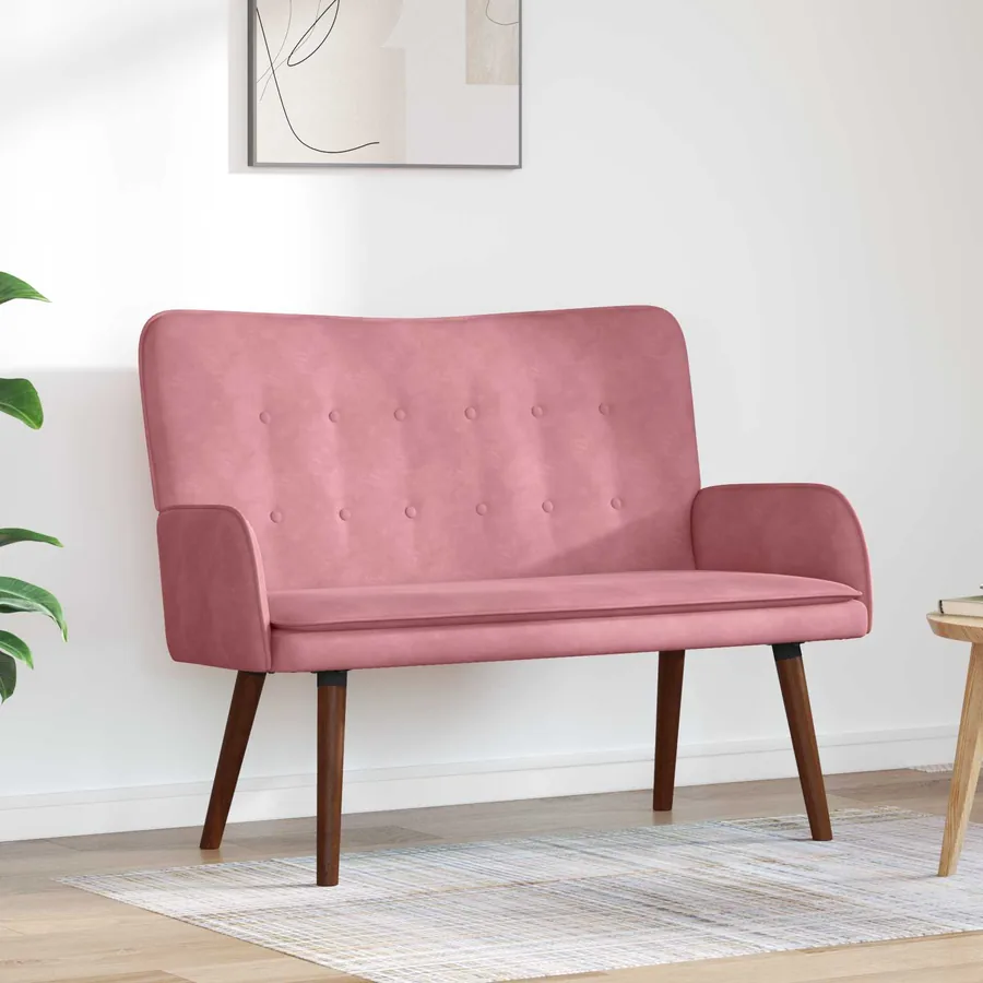Sofa 2 places Rose 115 x 61 x 87 cm Velours