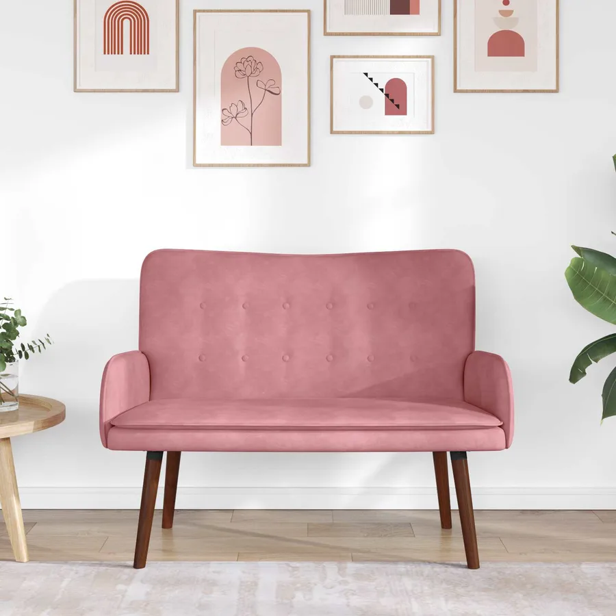 Sofa 2 places Rose 115 x 61 x 87 cm Velours - 3