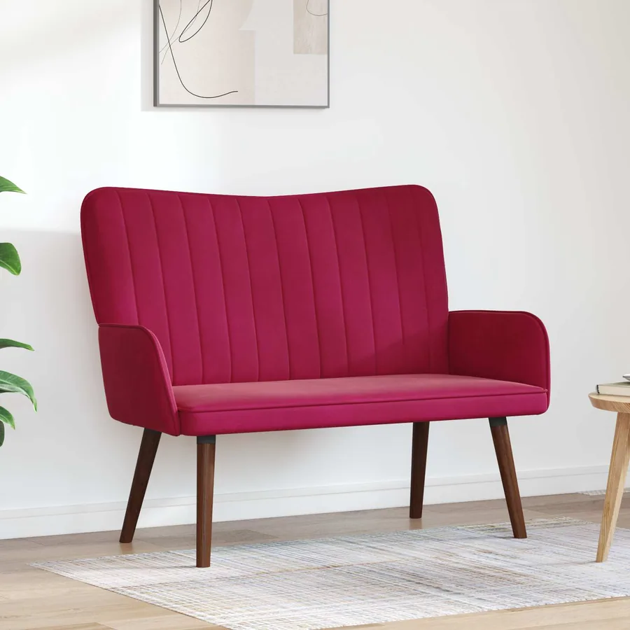 Sofa 2 places Bordeaux 115 x 61 x 87 cm Velours