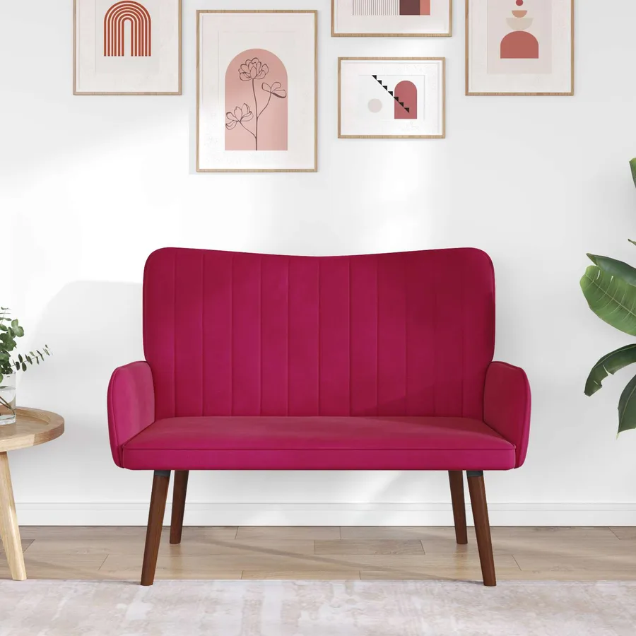 Sofa 2 places Bordeaux 115 x 61 x 87 cm Velours - 3