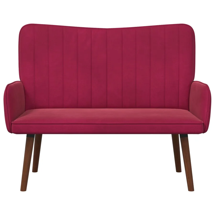 Sofa 2 places Bordeaux 115 x 61 x 87 cm Velours - 4