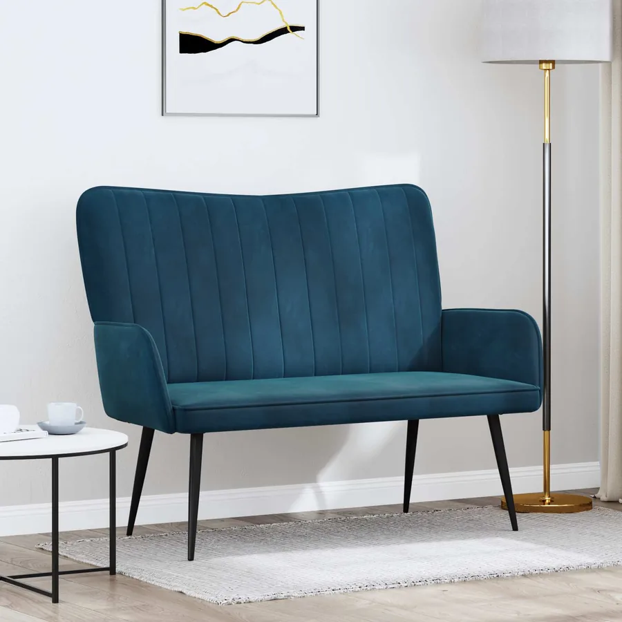 Sofa 2 places Bleu 115 x 61 x 87 cm Velours