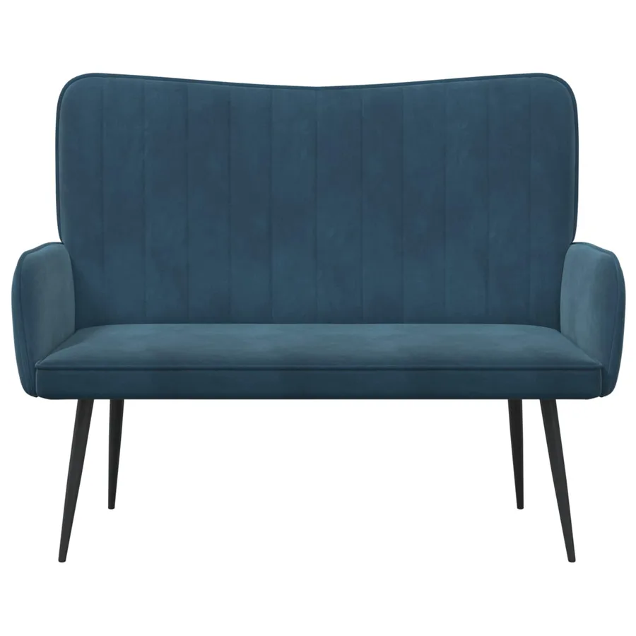 Sofa 2 places Bleu 115 x 61 x 87 cm Velours - 4