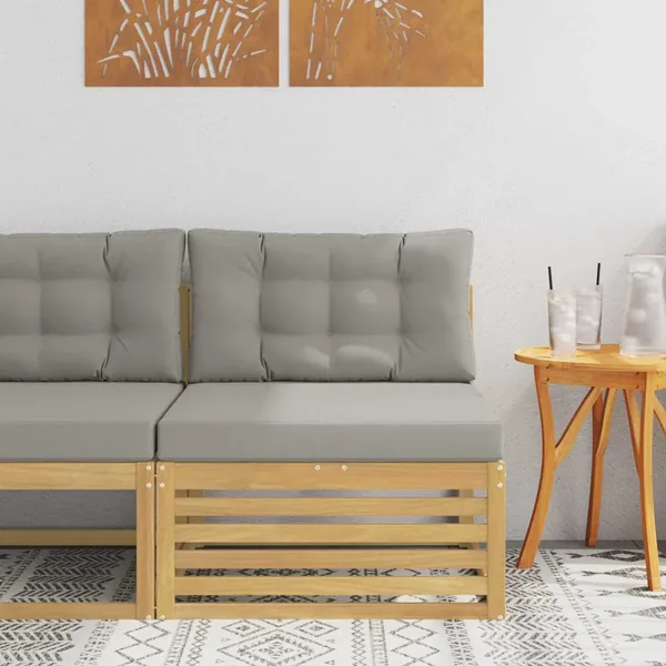 Sofa de milieu extérieur Bois d'Acacia Massif Blanc
