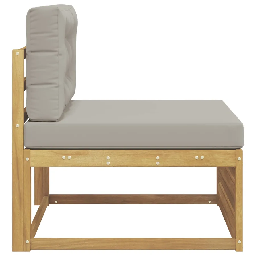 Sofa de milieu extérieur Bois d'Acacia Massif Blanc - 4