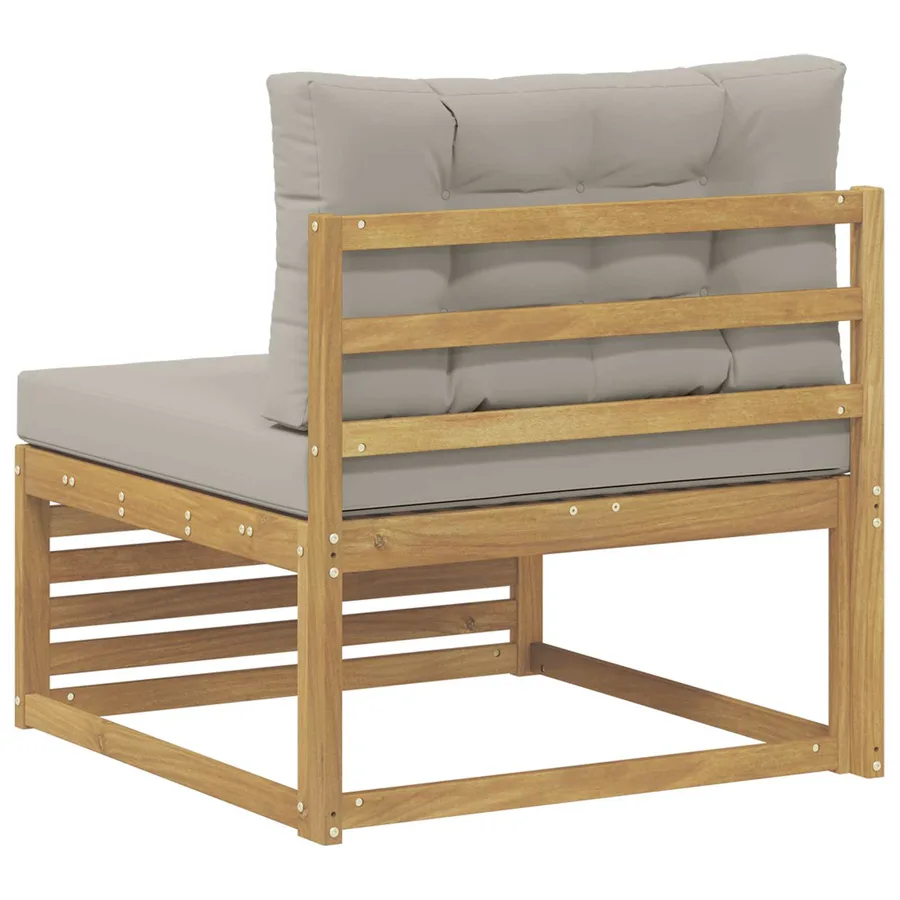 Sofa de milieu extérieur Bois d'Acacia Massif Blanc - 5