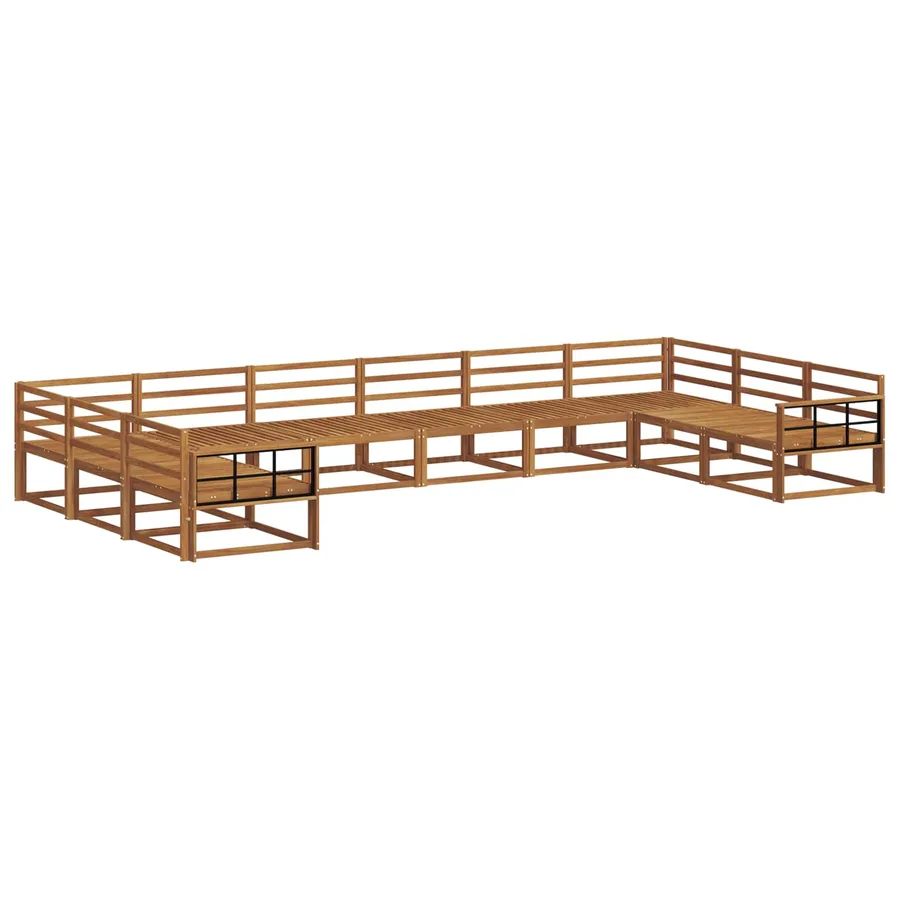 Ensemble de canapés d'extérieur 10 pcs Naturel - 2