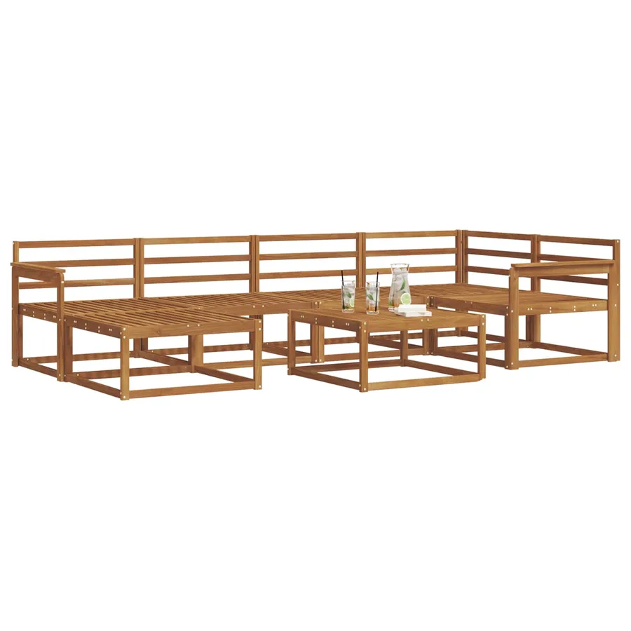 Ensemble de canapés d'extérieur 7 pcs Naturel - 3