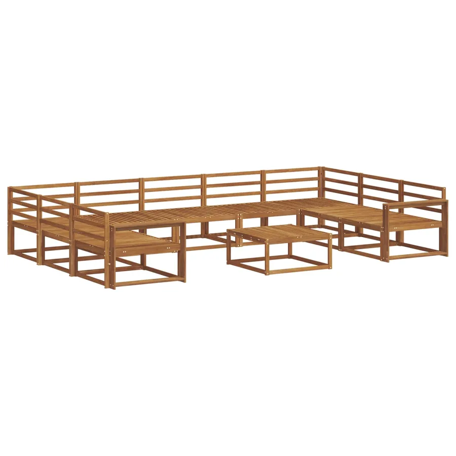 Ensemble de canapés d'extérieur 10 pcs Naturel - 2
