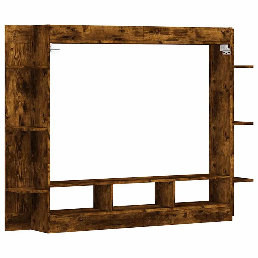 Meuble TV chêne fumé 152x22x113 cm bois d'ingénierie - 6