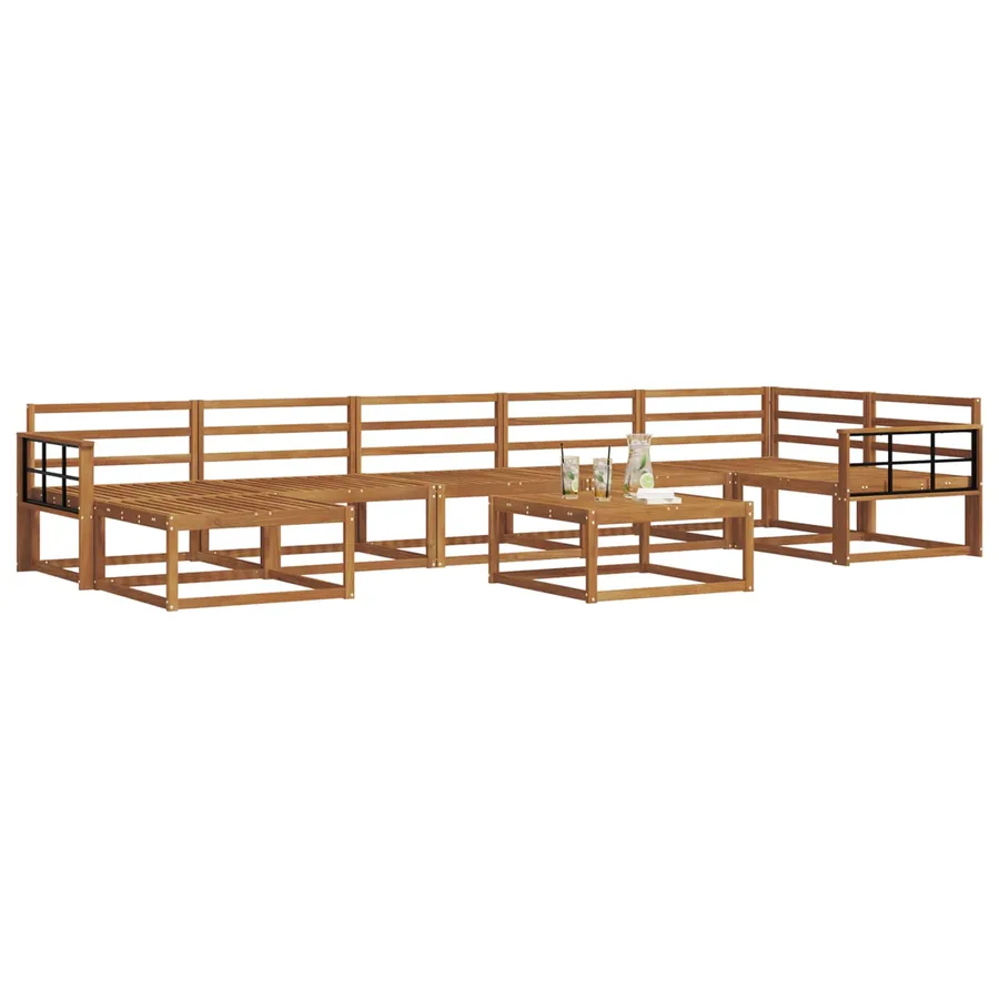 Ensemble de canapés d'extérieur 8 pcs Naturel - 3