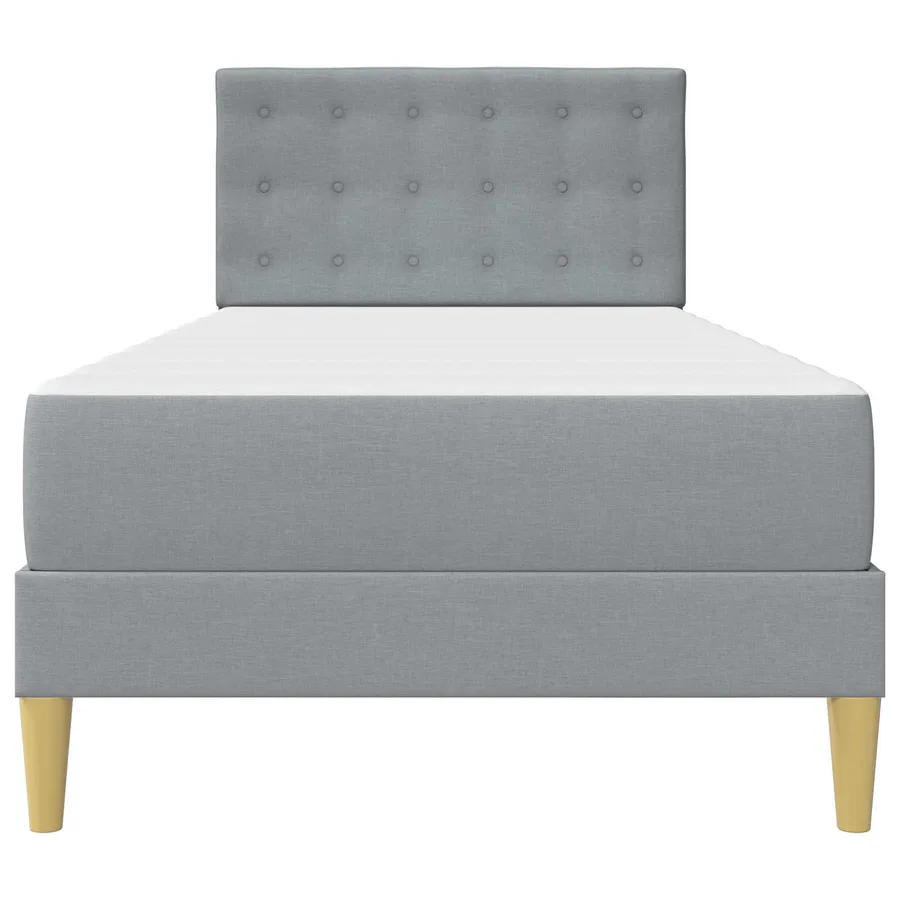Cadre de lit avec matelas Gris clair 90 x 190 cm tissu - 6