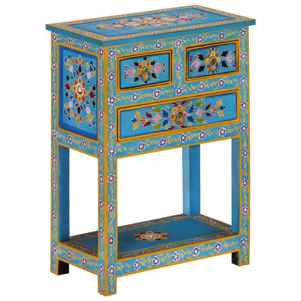 Buffet turquoise 55x30x76 cm bois massif de manguier