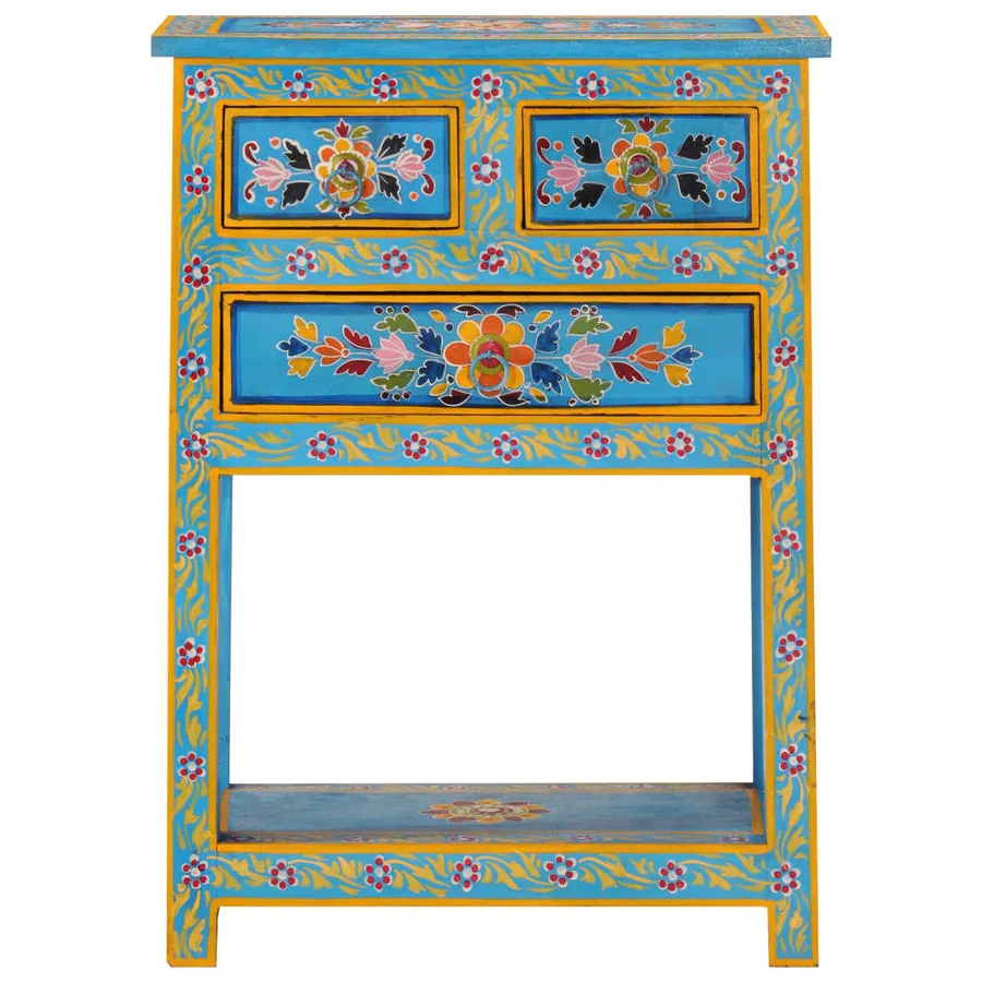 Buffet turquoise 55x30x76 cm bois massif de manguier - 3