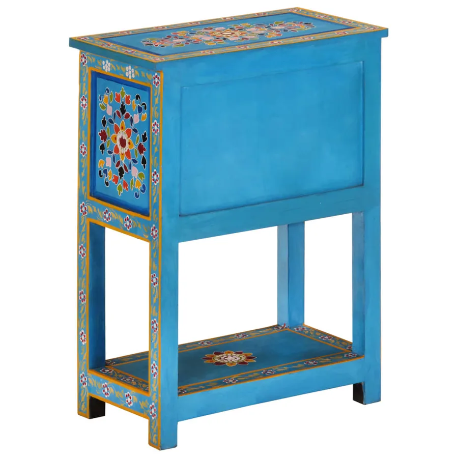 Buffet turquoise 55x30x76 cm bois massif de manguier - 5