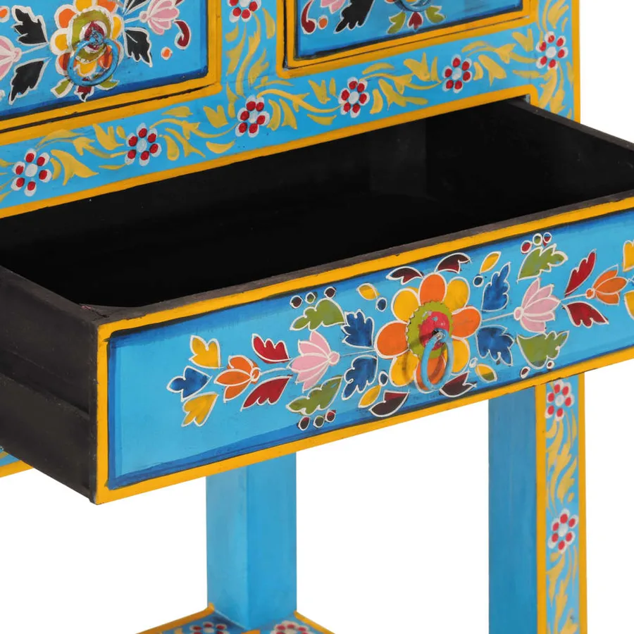 Buffet turquoise 55x30x76 cm bois massif de manguier - 7
