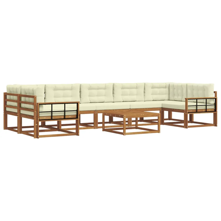 Ensemble de canapés d'extérieur 8 pcs Naturel et Crème - 2