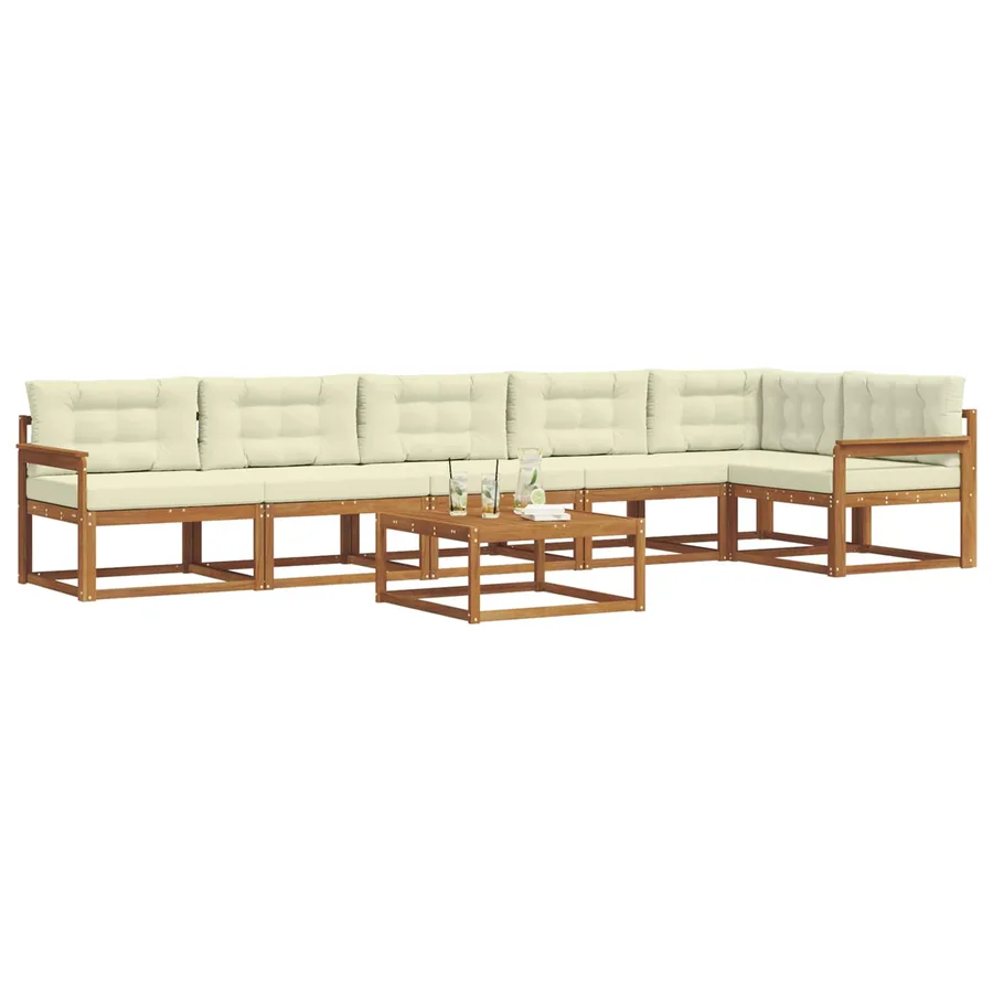 Ensemble de canapés d'extérieur 7 pcs Naturel et Crème - 3