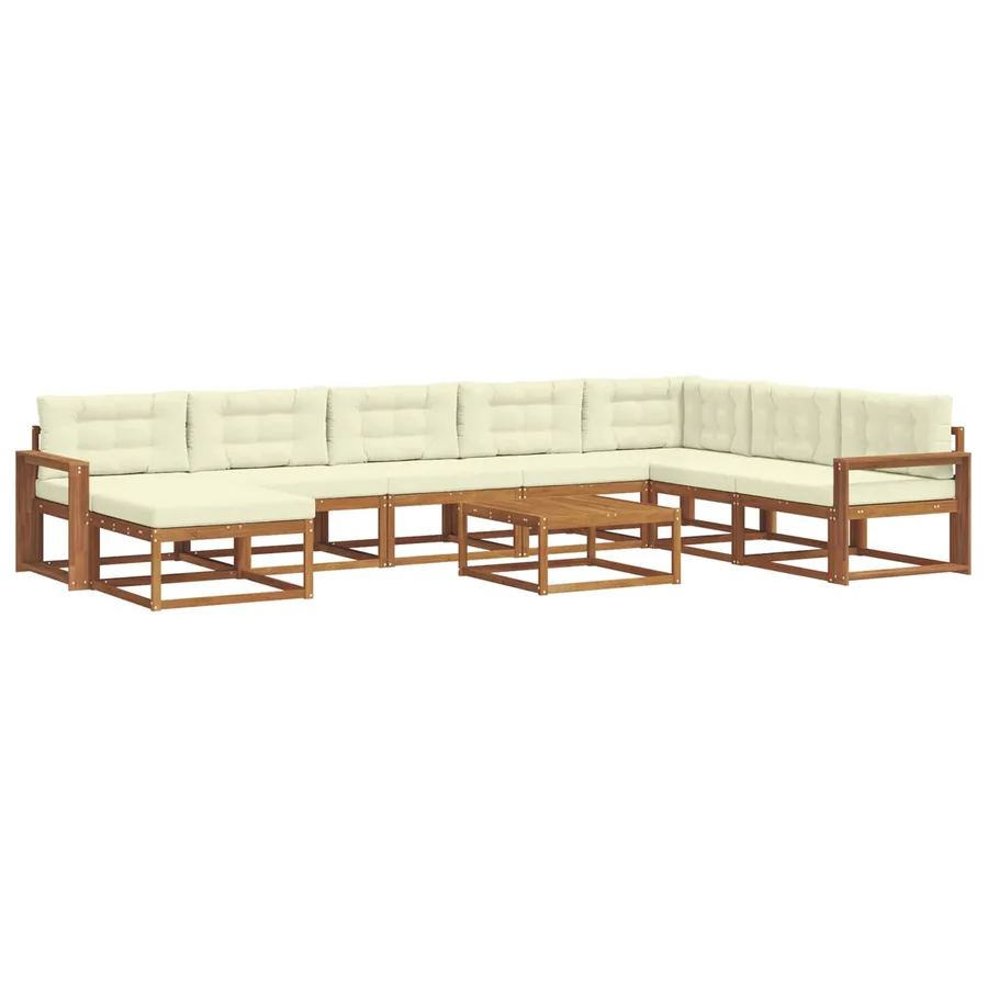 Ensemble de canapés d'extérieur 9 pcs Naturel et Crème - 2