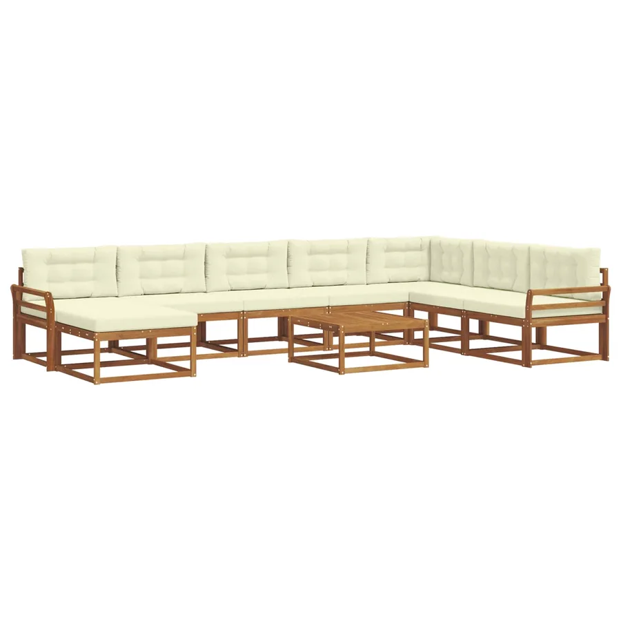 Ensemble de canapés d'extérieur 9 pcs Naturel et Crème - 2