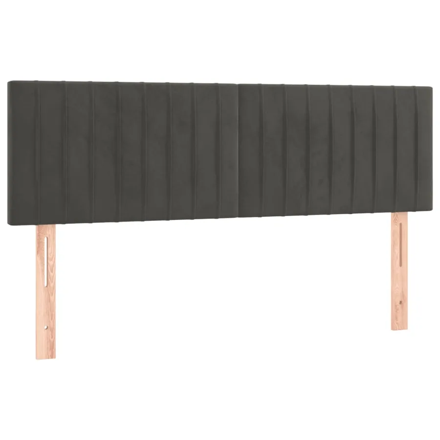 Tête de lit à LED Gris foncé 144x5x78/88 cm Velours - 4