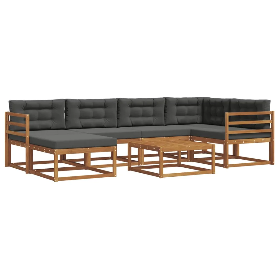 Ensemble de canapés d'extérieur 7 pcs Naturel et Anthracite - 2