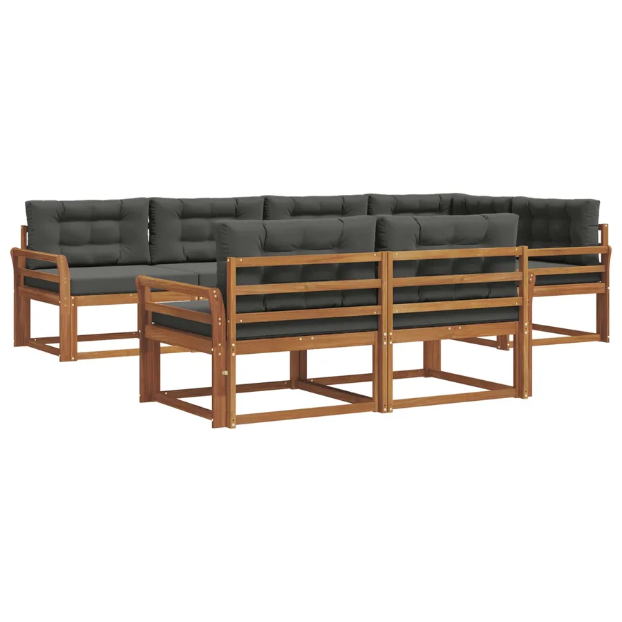 Ensemble de canapés d'extérieur 7 pcs Naturel et Anthracite - 2