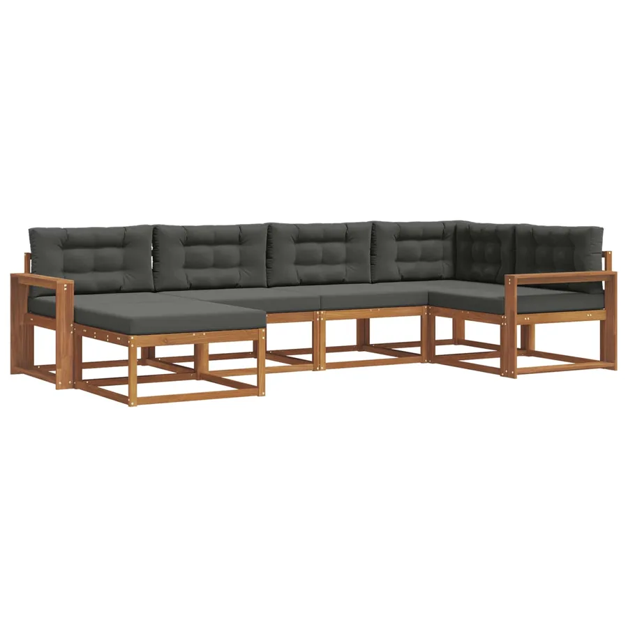 Ensemble de canapés d'extérieur 6 pcs Naturel et Anthracite - 2