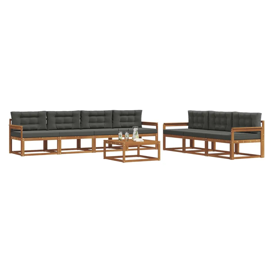 Ensemble de canapés d'extérieur 8 pcs Naturel et Anthracite - 3