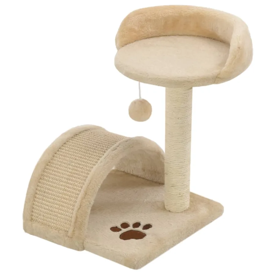Arbre à chat avec griffoir en sisal 40 cm Beige et Marron - 2