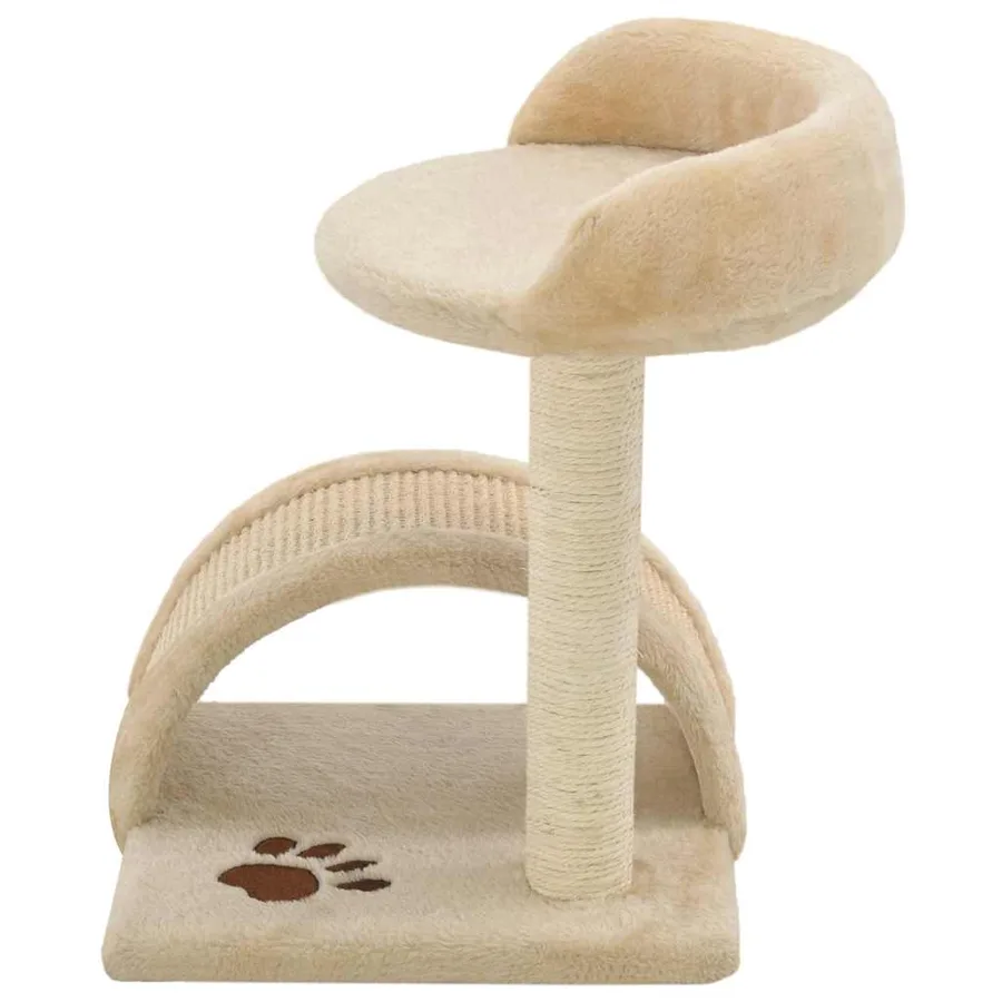 Arbre à chat avec griffoir en sisal 40 cm Beige et Marron - 3