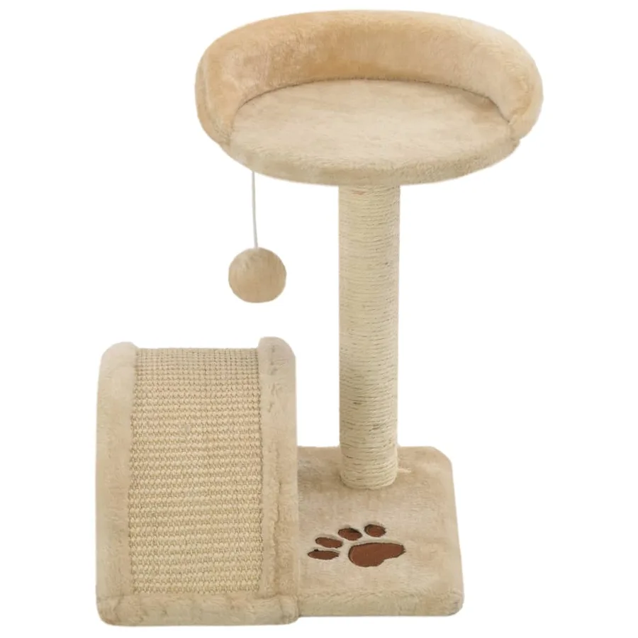 Arbre à chat avec griffoir en sisal 40 cm Beige et Marron - 4
