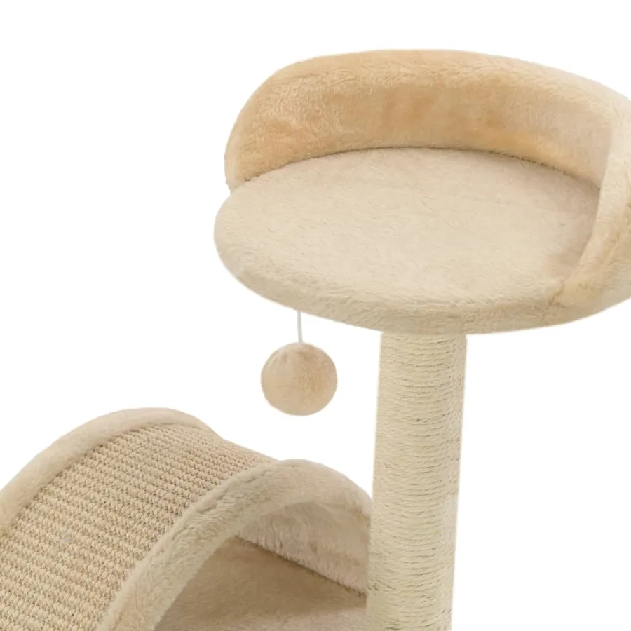 Arbre à chat avec griffoir en sisal 40 cm Beige et Marron - 5